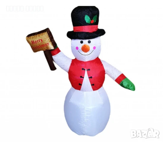Снежен човек,надуваем,LED светлини,многоцветен