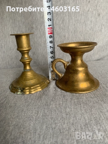  свещници от масивен месинг, снимка 3 - Антикварни и старинни предмети - 52594906