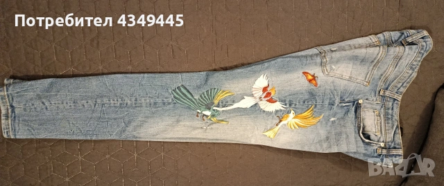 Дамски деним Zara woman с апликация, снимка 3 - Спортни екипи - 53174349