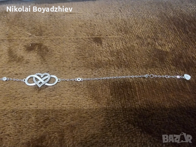 Сребърна гривна, снимка 2 - Гривни - 52777875