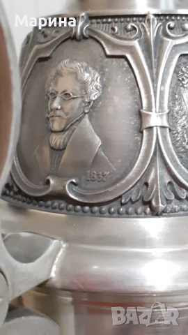 Халба за бира от калай, 700 мл,  Antik*Vintage #101, снимка 12 - Антикварни и старинни предмети - 52367675