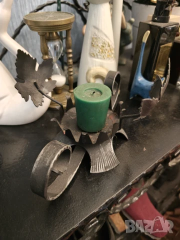 Ръчно изработен свещник ковано желязо , снимка 2 - Други - 51109350