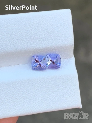 Танзанити чифт къшън с швейцарски сертификат 