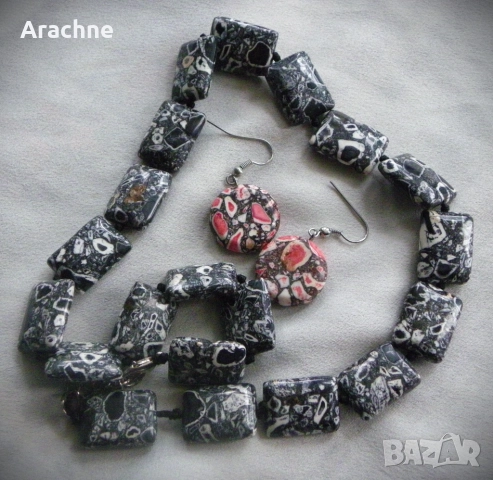 Колие и обици от кости на динозаври-dinobone