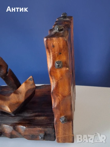 Масивен Дървен Стопер за Книги Дърворезба , снимка 10 - Други ценни предмети - 53645065
