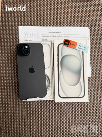 100% Батерия❗️36М ГАР! 📛 iPhone 15❗️ Лизинг от 19€/мес ❗️Black черен 128гб 