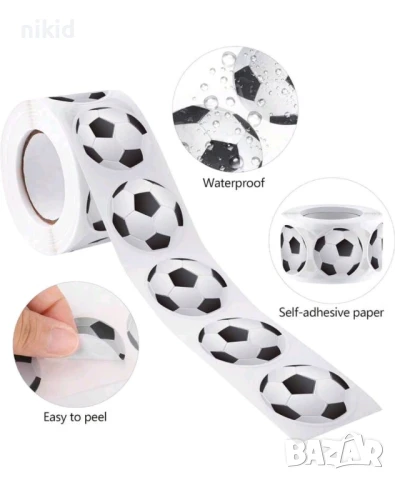 100 бр Футболна топка футбол самозалепващи лепенки стикери за ръчна изработка за подарък, снимка 3 - Други - 50705796