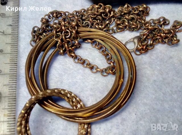 СТИЛНА БРОНЗИРАНА ПЕРЛЕН ТИП ВИНТИДЖ АРТ ОГЪРЛИЦА КОЛИЕ 49818, снимка 6 - Колиета, медальони, синджири - 51279707