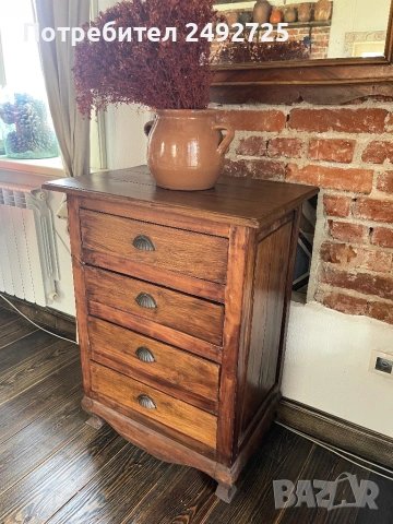 Мебели от тиково Дърво Шкаф скрин 2 бр библиотека витрина бюфет стелаж масив 