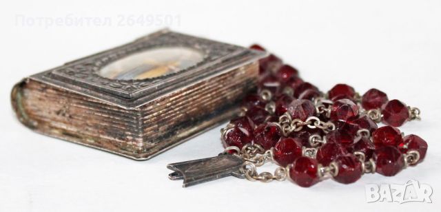Стара Католическа молитвена броеница в красива кутия, снимка 9 - Колекции - 45080171