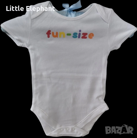 Боди с къс ръкав за 12-18 мес мом с надписи,"Fun size",Англия/ново