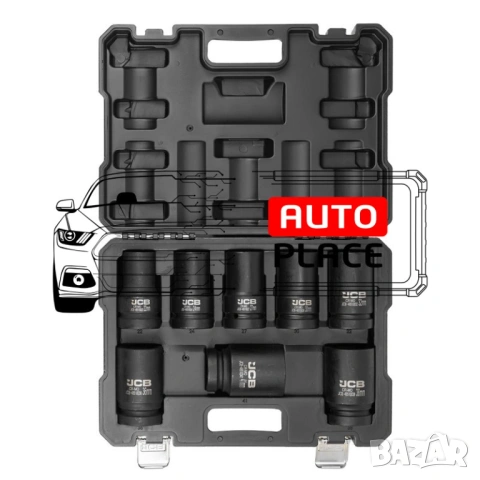 Комплект дълбоки ударни вложки 12-стенни 1″ (22 – 41 мм) 8 части JCB, снимка 5 - Други инструменти - 53885513