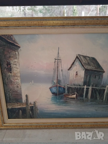 Картина Масло.Подпис.50-60, снимка 7 - Картини - 54012919