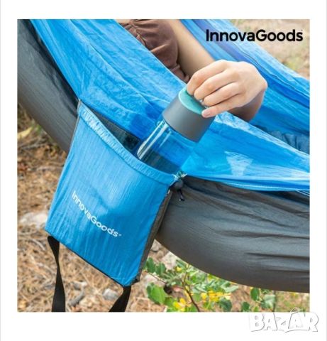 Нов Двоен хамак за къмпинг Swing & Rest InnovaGoods, снимка 11 - Къмпинг мебели - 45905356