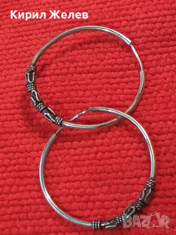 СТАРИ СРЕБЪРНИ ОБЕЦИ СРЕБРО 925 КЛАСИЧЕСКА РЕТРО ОРНАМЕНТИКА КРАЛСКА ПЛЕТКА РЪЧНА ФИНА РАБОТА 47474, снимка 12 - Антикварни и старинни предмети - 49510635