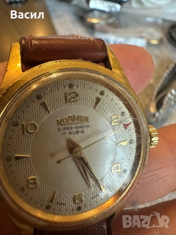 Roamer Винтидж позлатен часовник, снимка 2 - Мъжки - 54292076