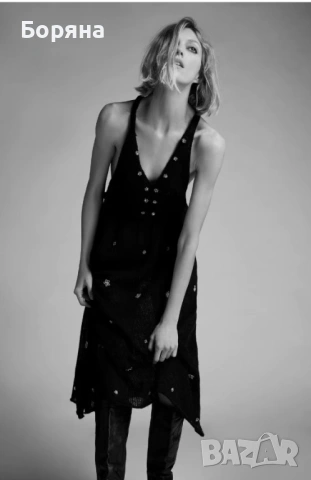 ZARA нова с етикет рокля от алпака с камъни