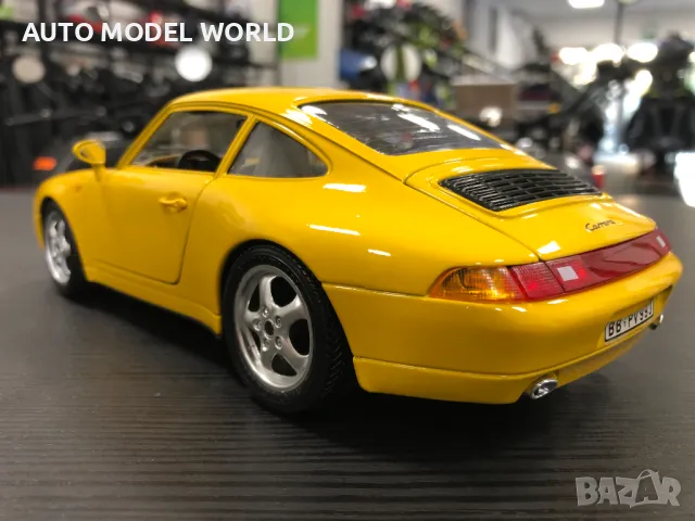 BBURAGO метална колекционерска количка PORSCHE CARRERA 911 1993г. 1:18, снимка 3 - Колекции - 47379866