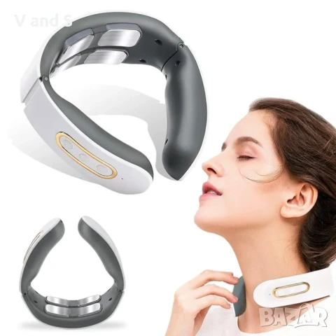 Масажор за врата, интелигентен масажор за врата с , 6 режима, 9 нива на интензивнос, снимка 2 - Масажори - 50722641