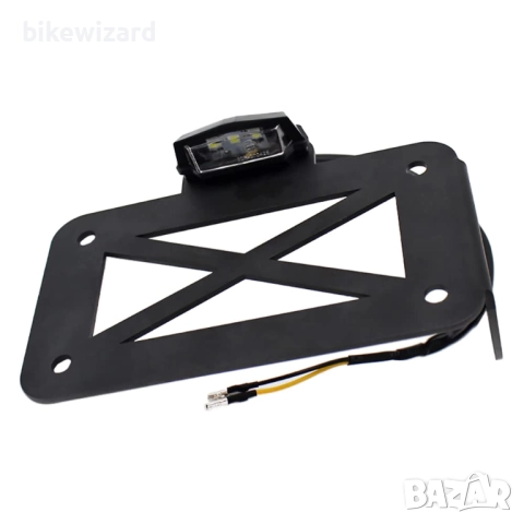 Baceyong Стойка за регистрационен номер на мотор със LED светлина НОВО, снимка 4 - Части - 51707897