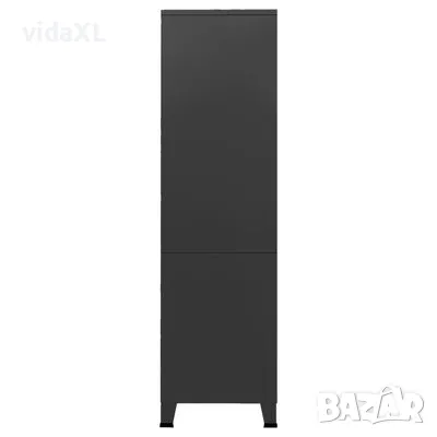 vidaXL Индустриален гардероб, черен, 90x50x180 см, метал（SKU:339613）, снимка 3 - Гардероби - 49375447