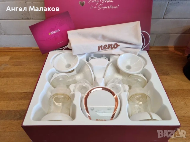 Помпа за кърма двойна - Neno Bianco – 3-фазна безжична, снимка 6 - Стоки за близнаци - 53335378