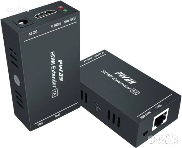 PWAY 1080p 60Hz 3D HDMI удължител през единичен кабел Cat5e/Cat6/Cat 7, Full HD , снимка 4 - Друга електроника - 45919780