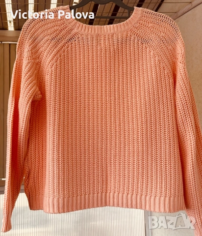 Кроп пуловер реглан в  нюанс „Peach Fuzz“ , снимка 12 - Блузи с дълъг ръкав и пуловери - 53957852