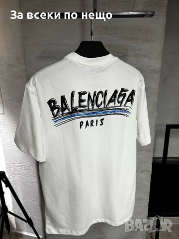 Balenciaga Мъжка Бяла Тениска👕Мъжка Блуза С Къс Ръкав В Бял Цвят Код MensPoint67, снимка 3 - Тениски - 53716593