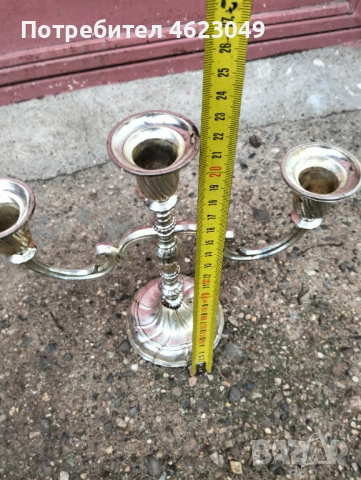 Немски посребрен свещник BMF, снимка 2 - Антикварни и старинни предмети - 52366316