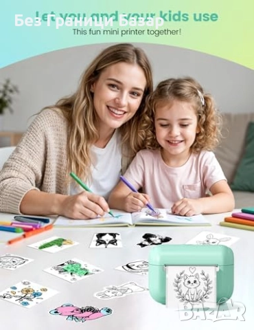 Нов Портативен термопринтер за телефон iOS Android – фото и бележки, снимка 2 - Друга електроника - 52119529