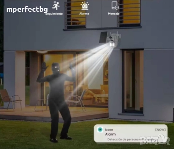 Двойна соларна ICSEE Камера 2 х12 МР+64 Gb карта соларна камера , снимка 4 - IP камери - 53829364