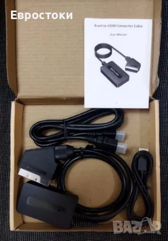 Kirolle Scart към HDMI конвертор със Scart и HDMI кабел + кабел USB, 720P/1080P Full HD, снимка 8 - Стойки, 3D очила, аксесоари - 46943842