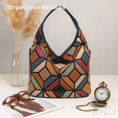 Дамска чанта -пачуърк дизайн , снимка 7 - Чанти - 51607425