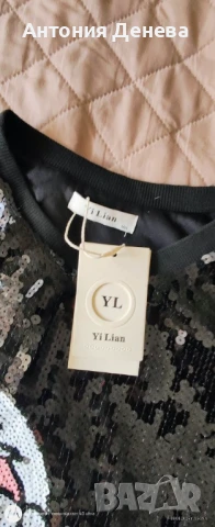 Рокля, туника с пайети , снимка 2 - Рокли - 51332578
