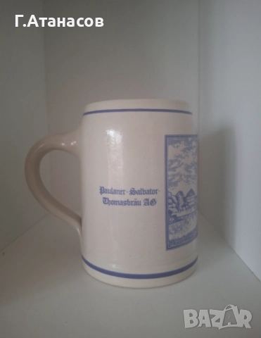 Старинна керамична немска халба Franz Stöber , снимка 4 - Антикварни и старинни предмети - 52772552