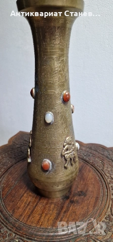 Месингова ваза ръчно декорирана, снимка 5 - Вази - 54032786