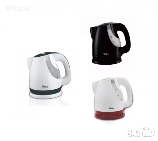 Електрическа кана Voltz 2200W, 1.6л., Бял/черен, Бял/червен, Черна, снимка 4 - Кани - 52784858