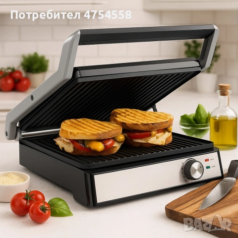 Електрически грил-тостер 2в1 Royalty Line RL-PG7933, снимка 5 - Тостери - 54073472