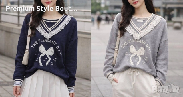 пуловер с дантела 