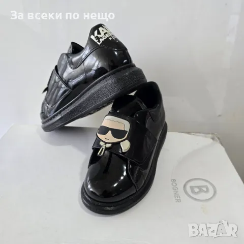 Karl Lagerfeld Детски Черни Обувки Карл Лагерфелд Код VL-70, снимка 2 - Детски маратонки - 50352726
