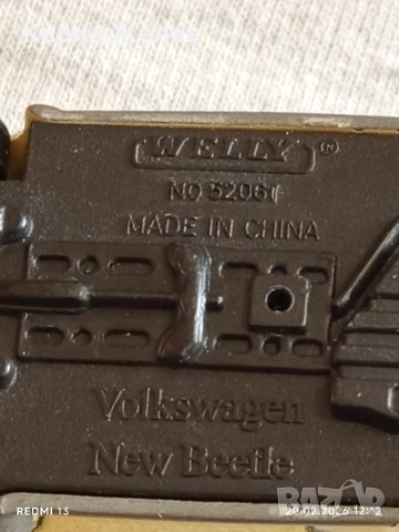 Метална количка Volkswagen New Beetle за КОЛЕКЦИЯ ДЕКОРАЦИЯ 50630, снимка 8 - Колекции - 53559376