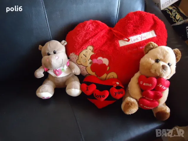 плюшки сърца ,мечета,хипопотам