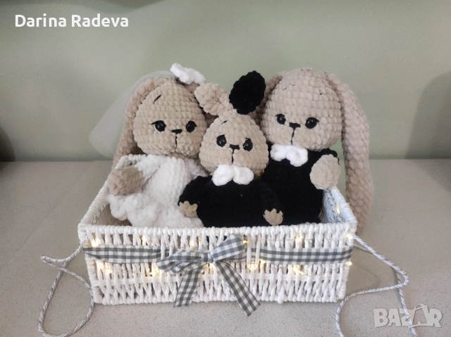 Сем.Зайчета- Сватбен подарък-Амигуруми , снимка 5 - Други - 52309462