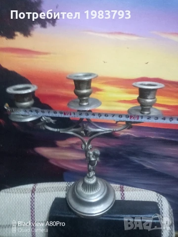 Посребрен свещник във викториански стил., снимка 2 - Декорация за дома - 50702465