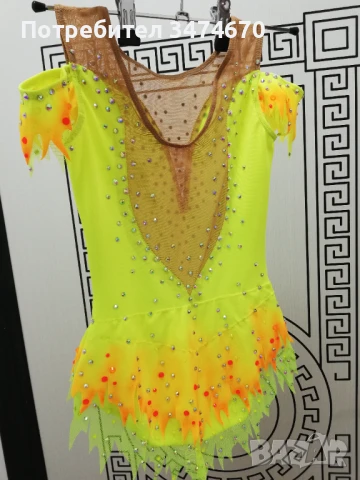 Трико ново за художествена гимнастика, танци, около 6-7 год, снимка 2 - Спортна екипировка - 51328334