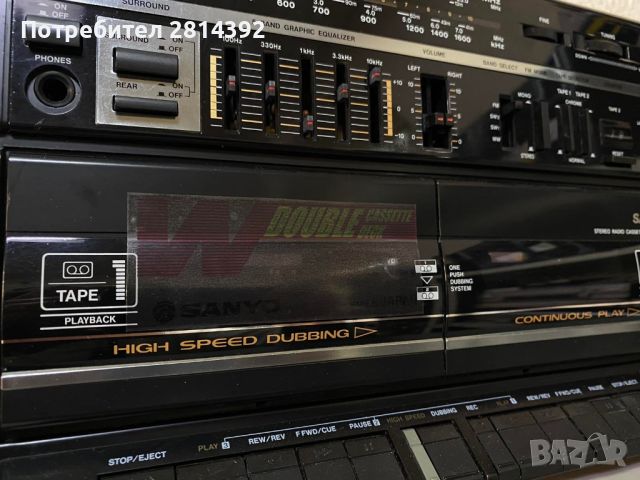 Голям Мощен Касетофон SANYO M803SR Двукасетен BoomBox Ghetto Blaster, снимка 3 - Радиокасетофони, транзистори - 45980957