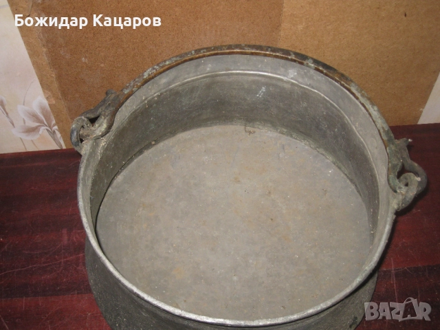 Голям меден котел, бакър. Цена 70 лева(35.79 €)Пращам по еконт. За София може и лично, да си го взем, снимка 2 - Антикварни и старинни предмети - 52899229