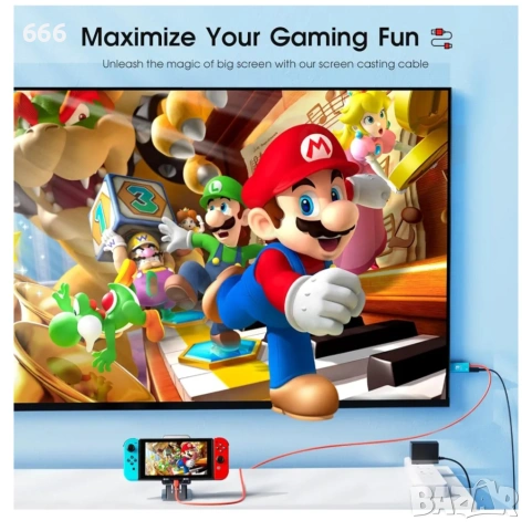 HDMI USB C адаптер за Nintendo Switch, снимка 6 - Друга електроника - 53167373