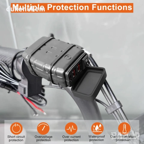 Водоустойчив USB заряден модул за мотоциклет, 2xUSB+Type-C, 2.4A, снимка 3 - Аксесоари и консумативи - 53353536